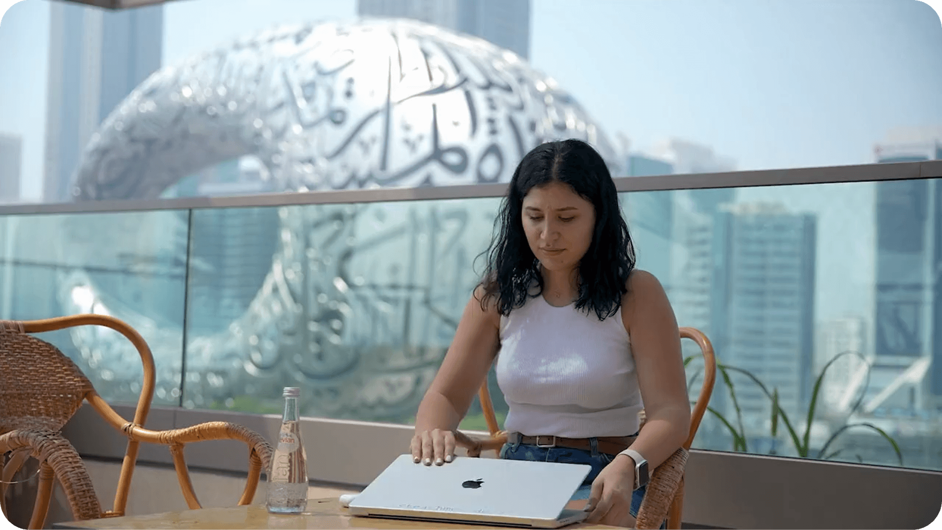 Student learning with laptop in Dubai