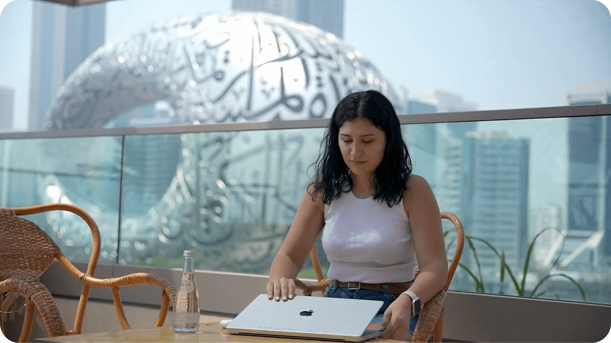 Student learning with laptop in Dubai